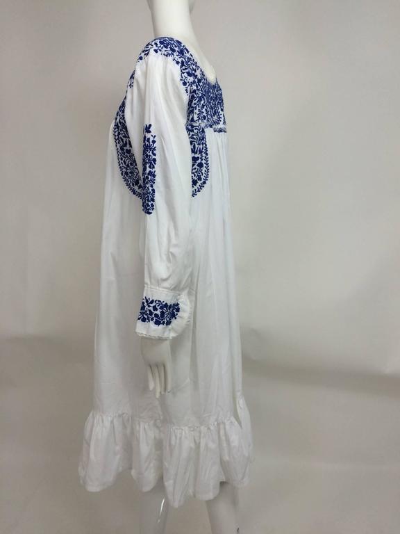 sachin and babi light blue dress Handmade Mexican Dress from Aida Coronado Mexican wedding dress strapless  hand embroidered