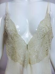 Vintage hand made lace & ivory silk slip 1930s