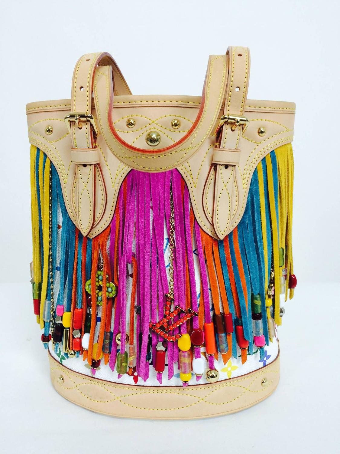 Louis Vuitton Multicolore Fringe Bucket Bag designed by Takashi Murakami 2006 For Sale at 1stdibs