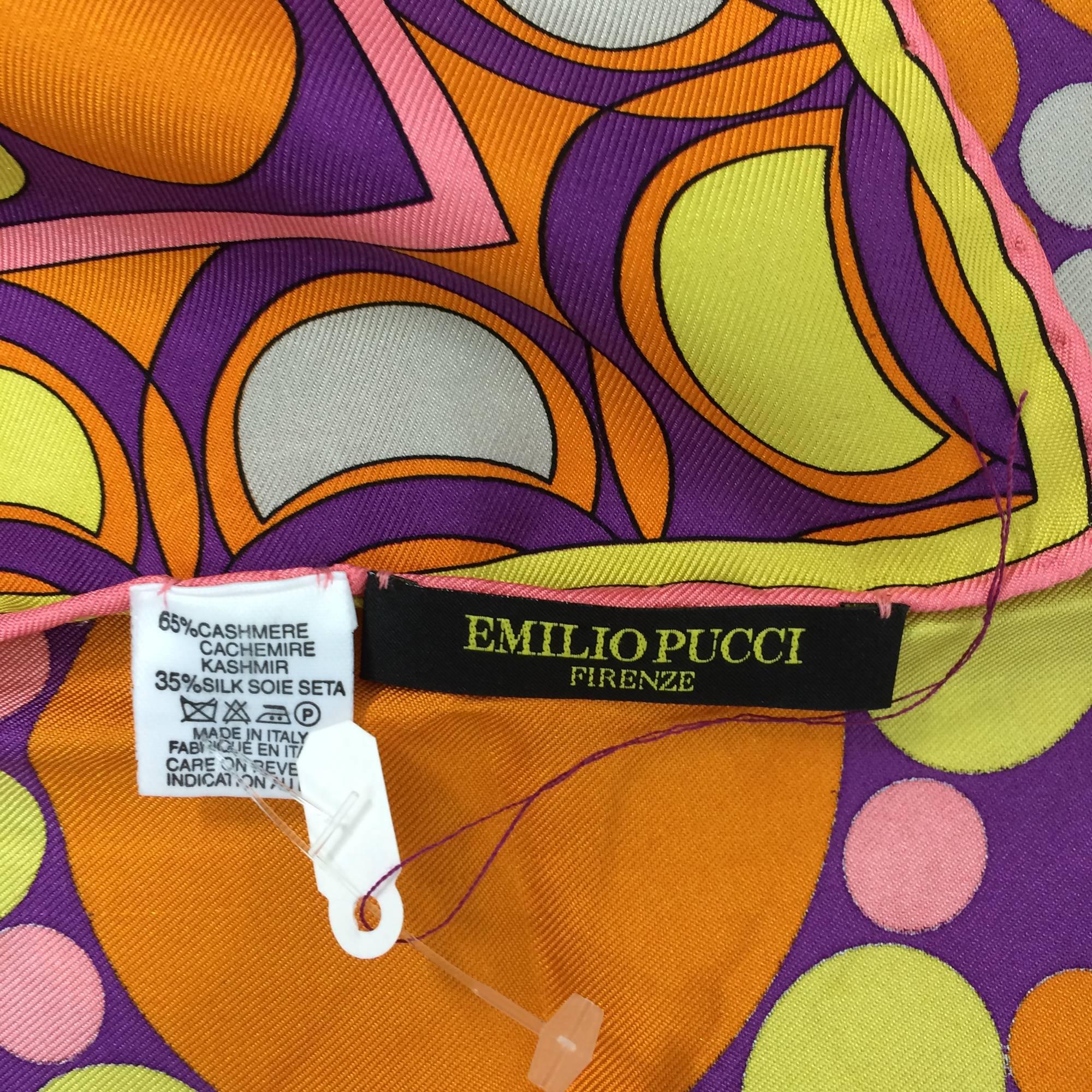 Women's or Men's Emilio Pucci bright dots silk scarf 34