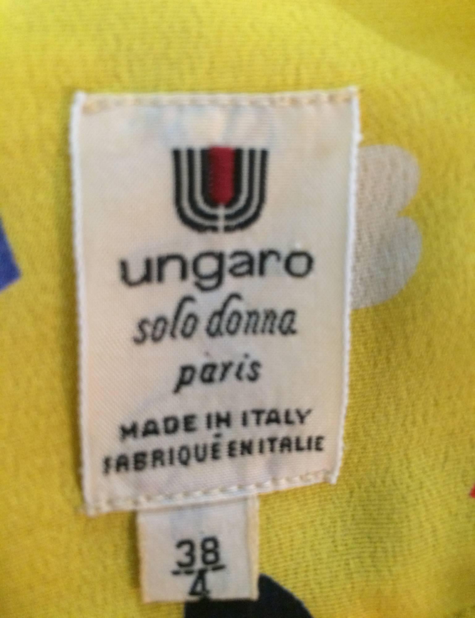 Vintage Ungaro coloured heart print yellow smock dress 1980s 4