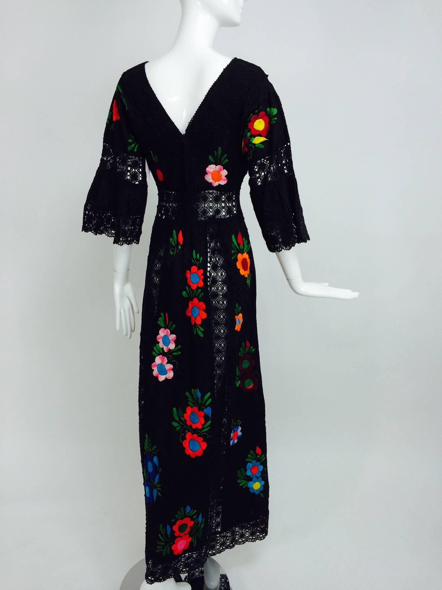 black lace mexican dress