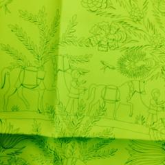 Hermes silk twill scarf Decoupages Anne Rosat 35" x 35" unused