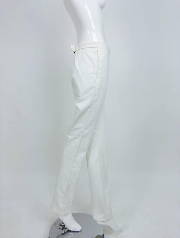 CHANEL polished cotton 1980's trousers