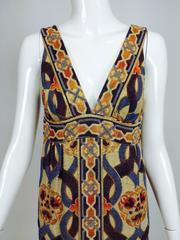 Vintage S. Howard Hirsh California Plunge Neck 1960s Maxi Dress