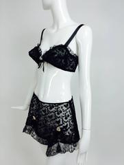 1940s pin up black lace bra & panties unworn labeled Joan's Specialty