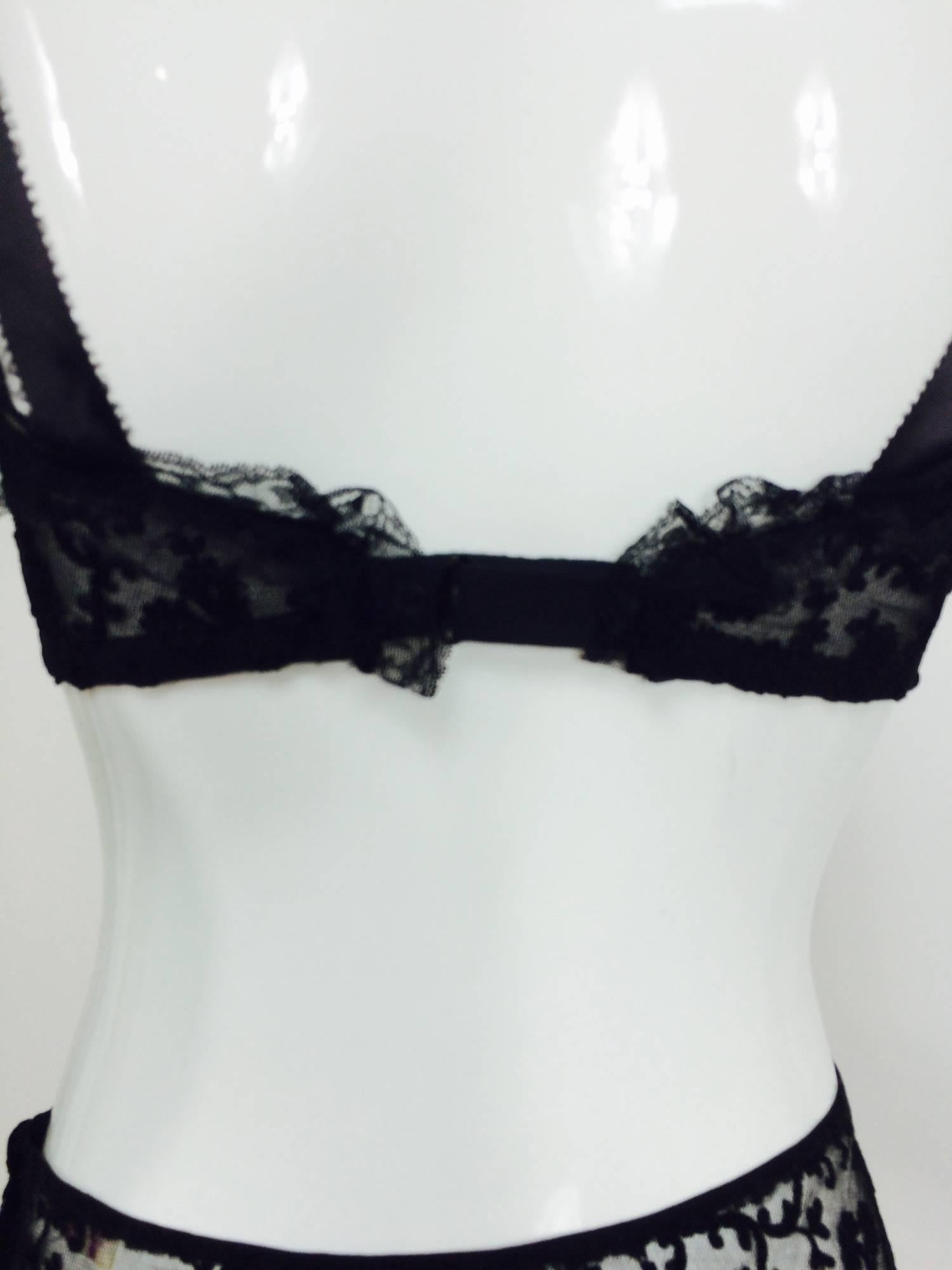 Women's 1940s pin up black lace bra & panties unworn labeled Joan's Specialty