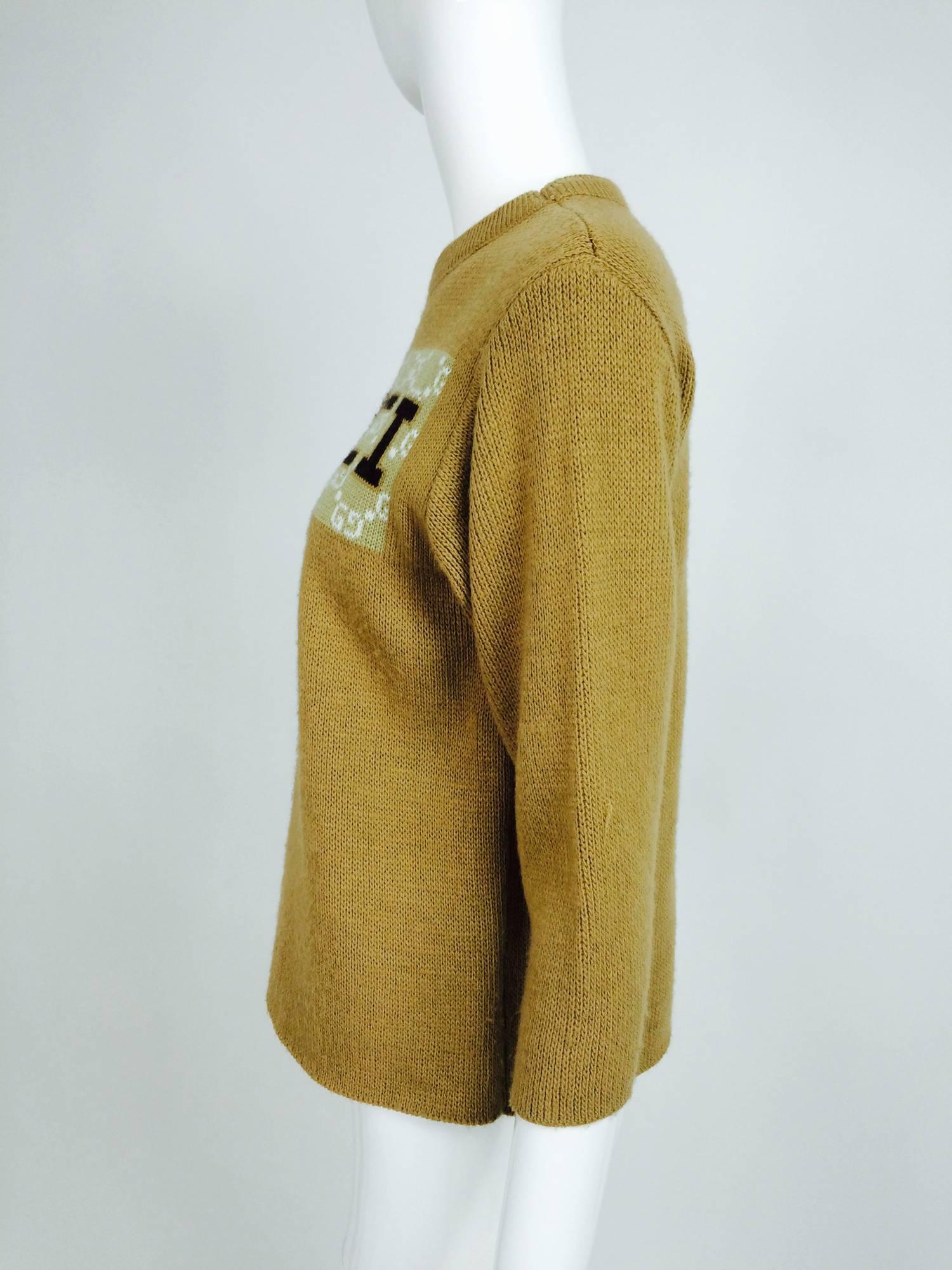 Women's or Men's Vintage Gucci novelty logo sweater 1970s