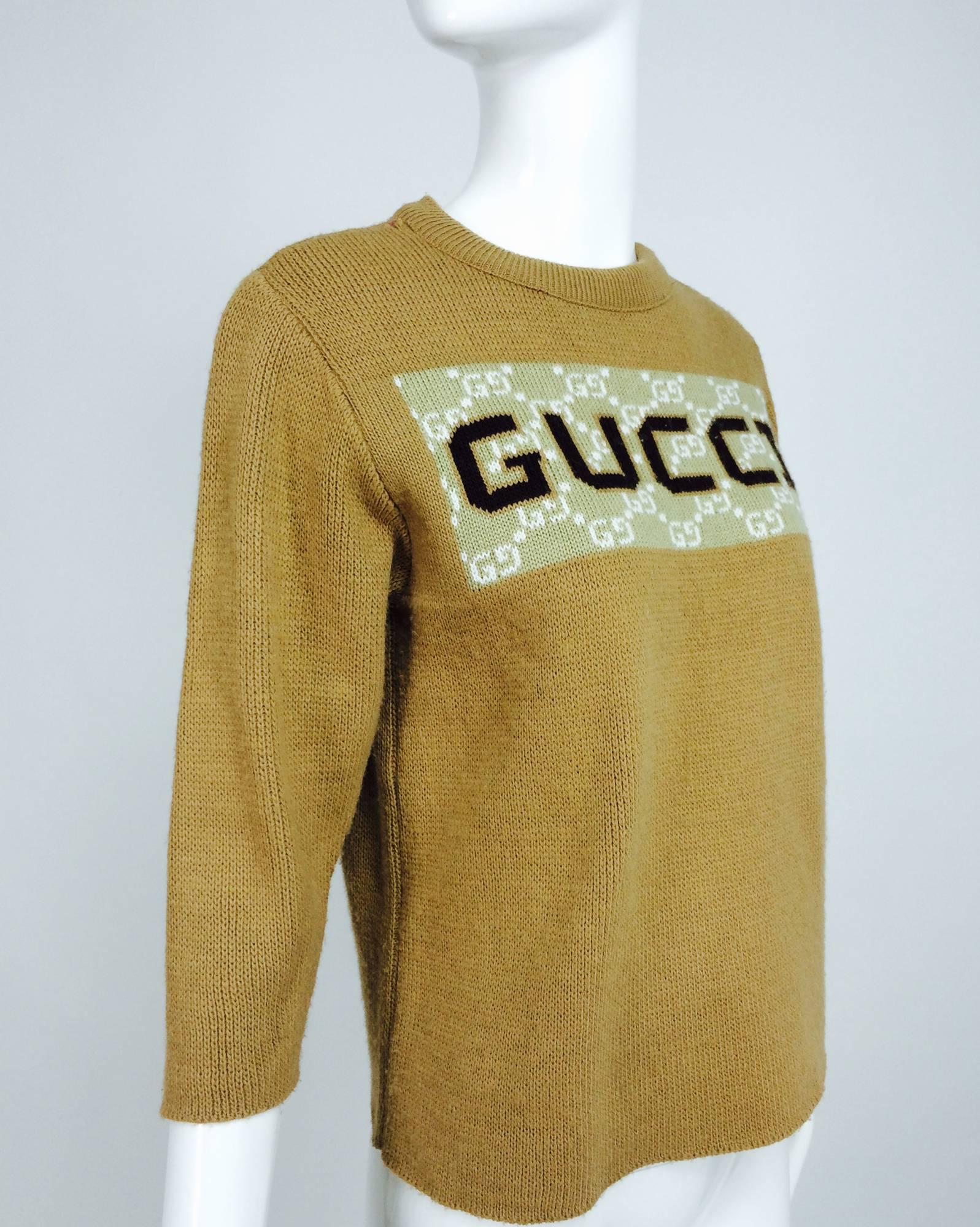Vintage Gucci novelty logo sweater 1970s 4