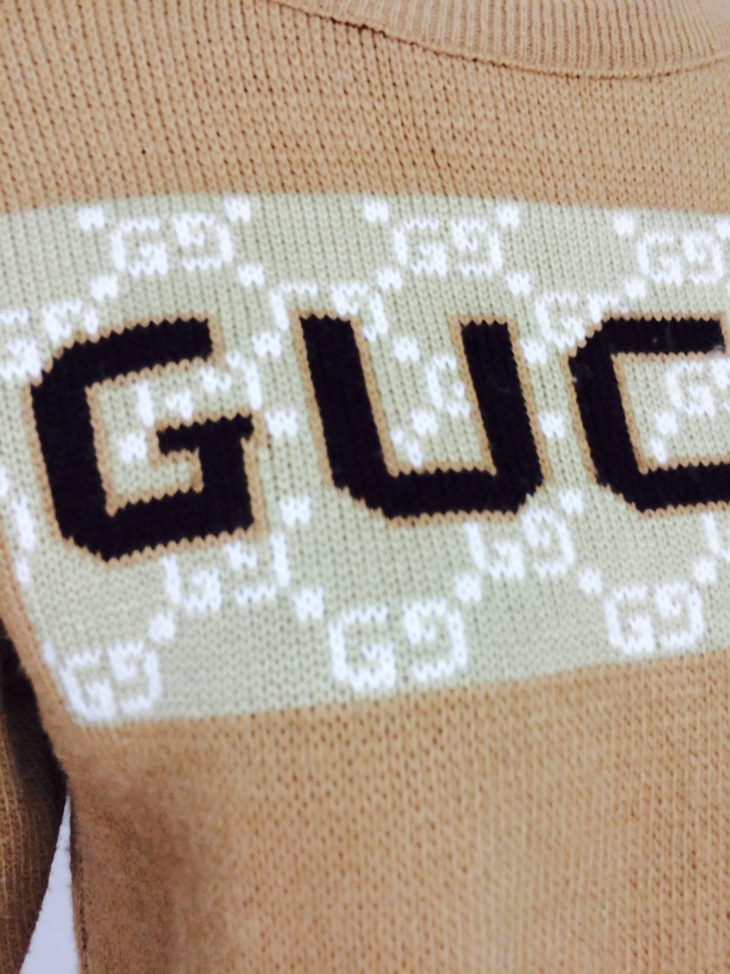 Vintage Gucci novelty logo sweater 1970s 5