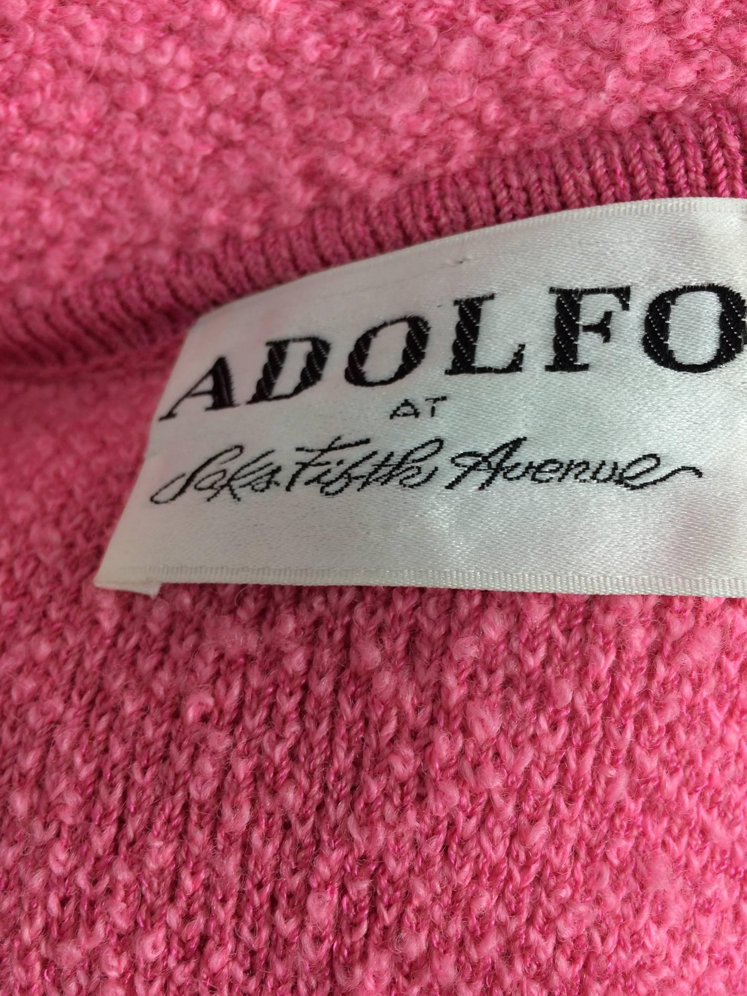 Vintage Adolfo pink & black ribbon trim boucle jacket 1970s 5