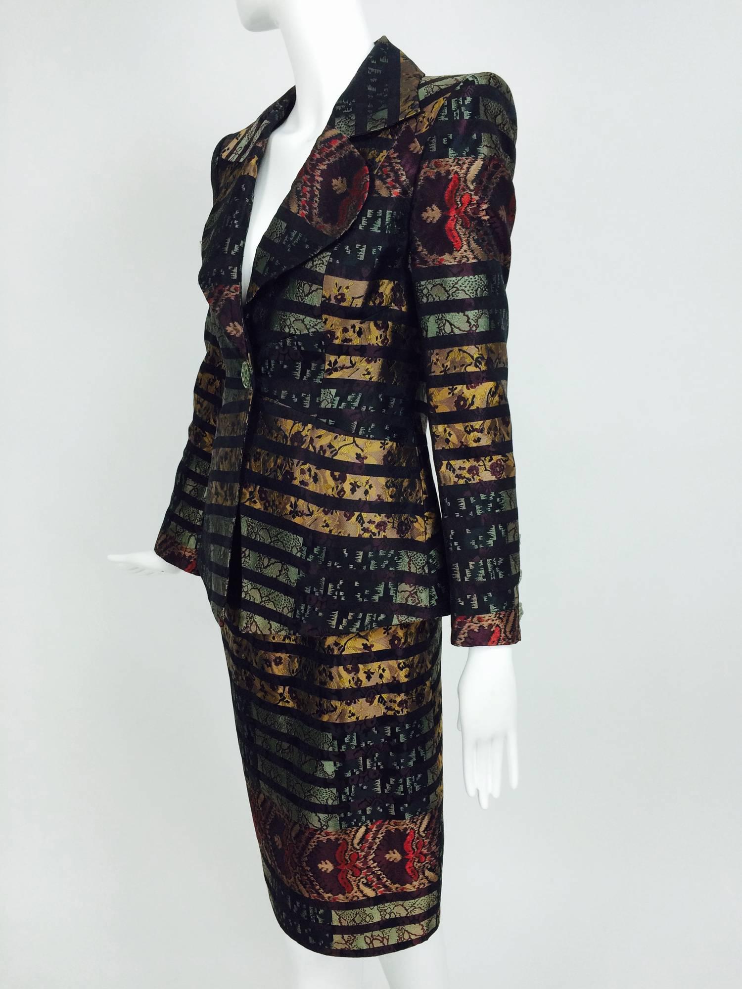 Black Vintage Christian LaCroix brocade suit 1990s