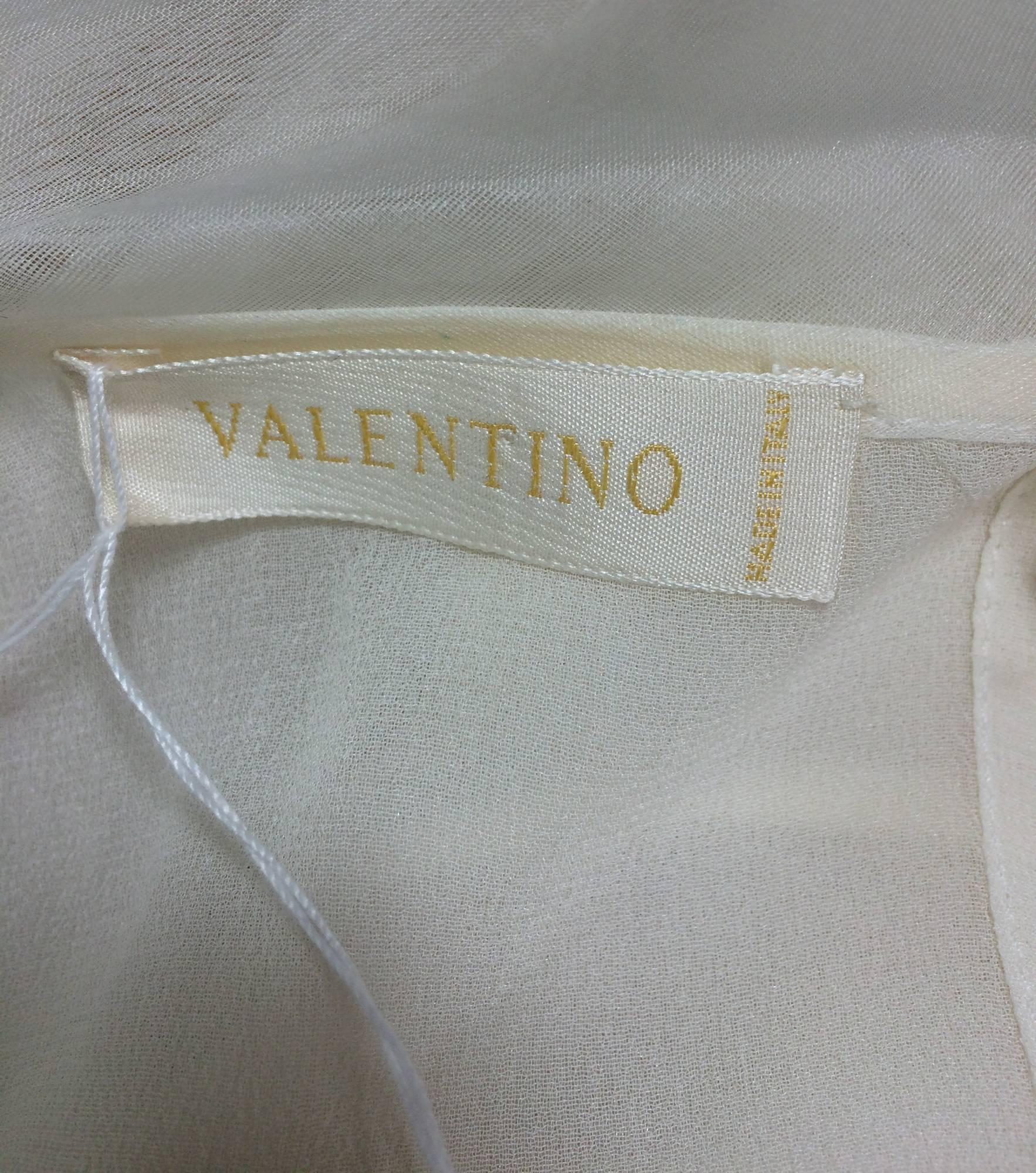 Valentino off white silk chiffon poet blouse L 4
