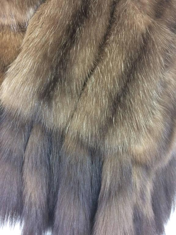 Bergdorf Goodman silky full natural sable cape with sable tails and ...