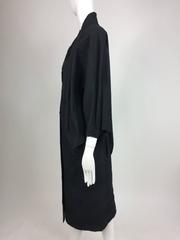 Twins Armoire Boutique Black pin tucked cotton bat wing coat 1980s