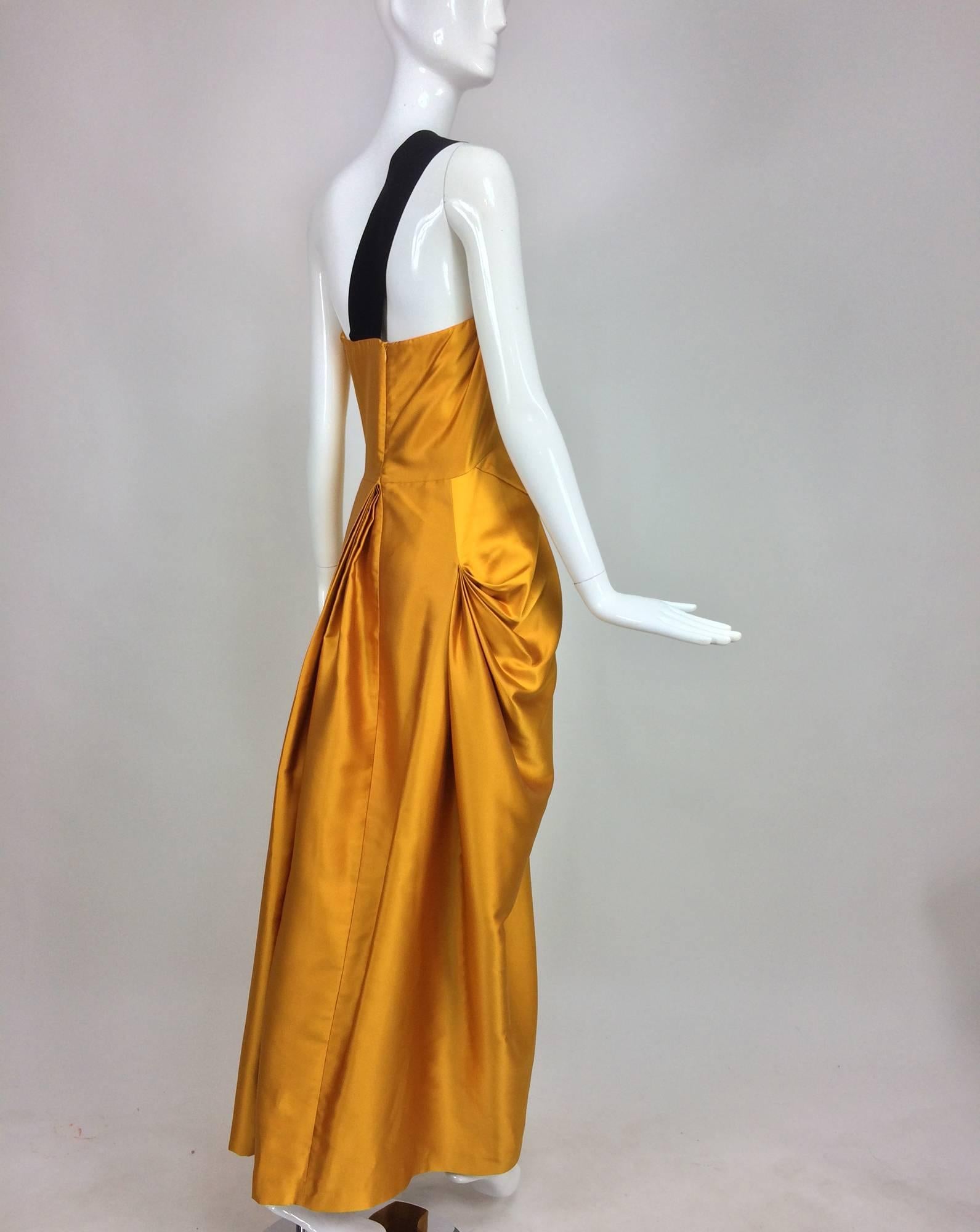 Dries Van Noten saffron silk one shoulder evening gown SS 2009 1