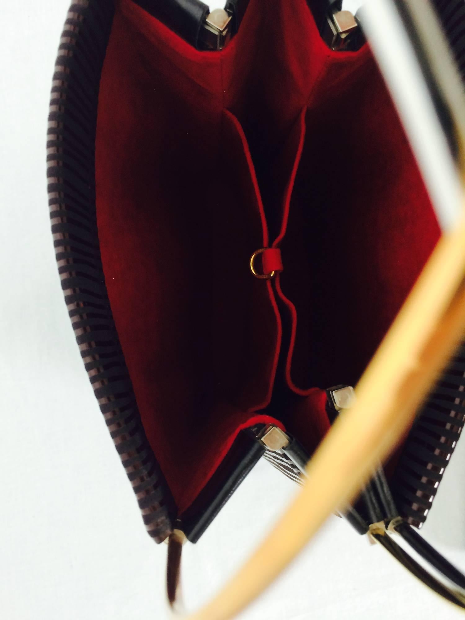 Women's Cartier Trinity Burgundy stripe suede handbag & matching agenda