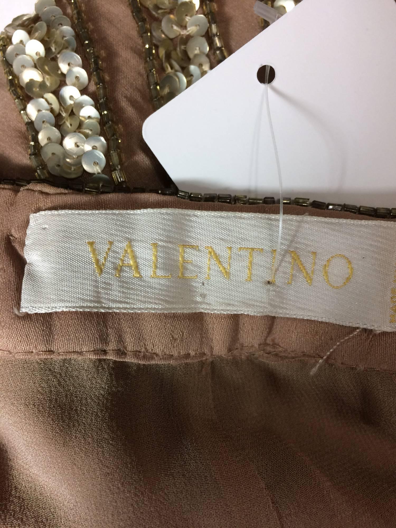 Valentino S/S 2001 nude silk chiffon gold bead silver sequin trouser look 57 2