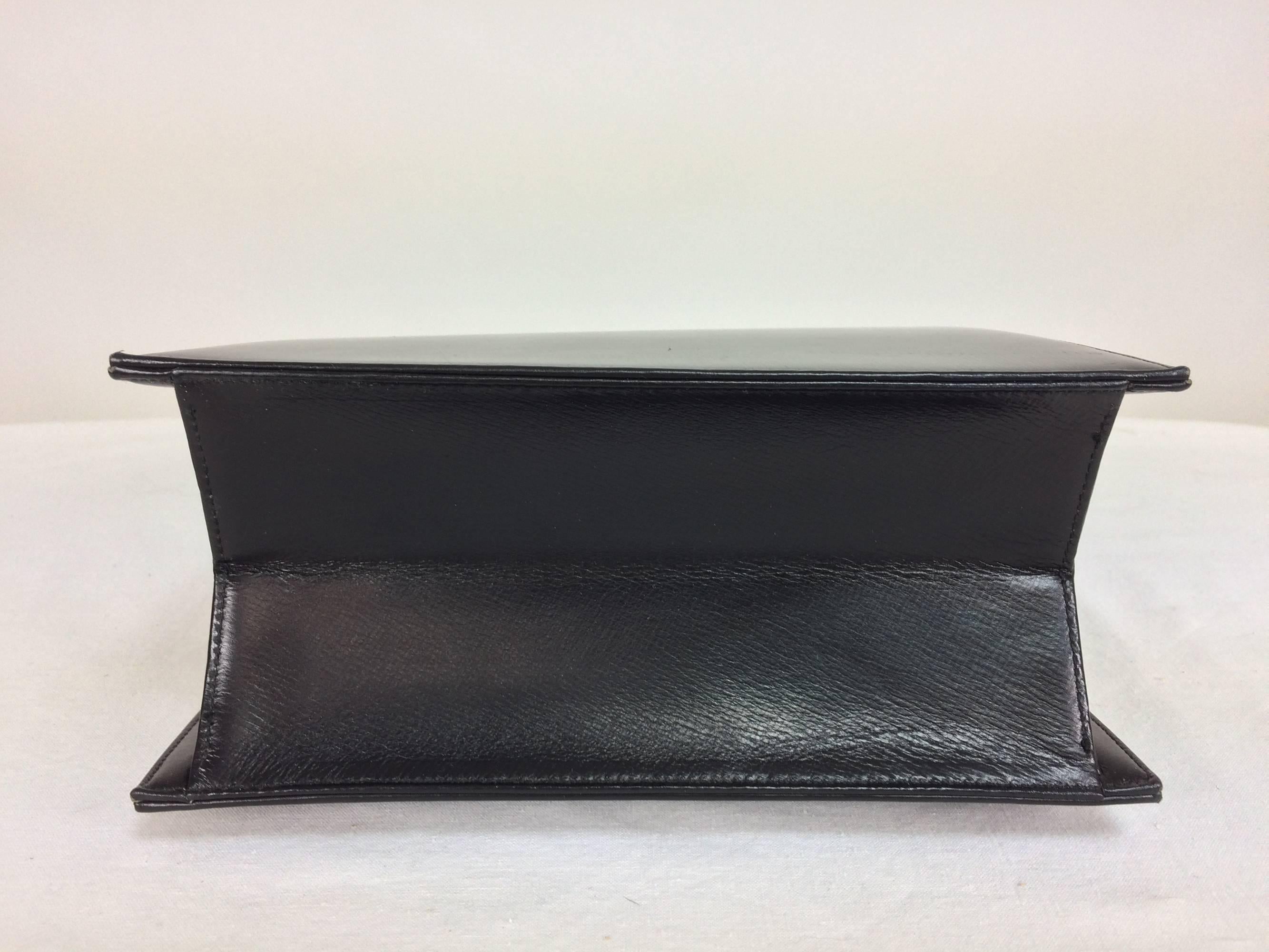 Bienen-Davis glazed black calf tall and narrow handbag 1950s 1