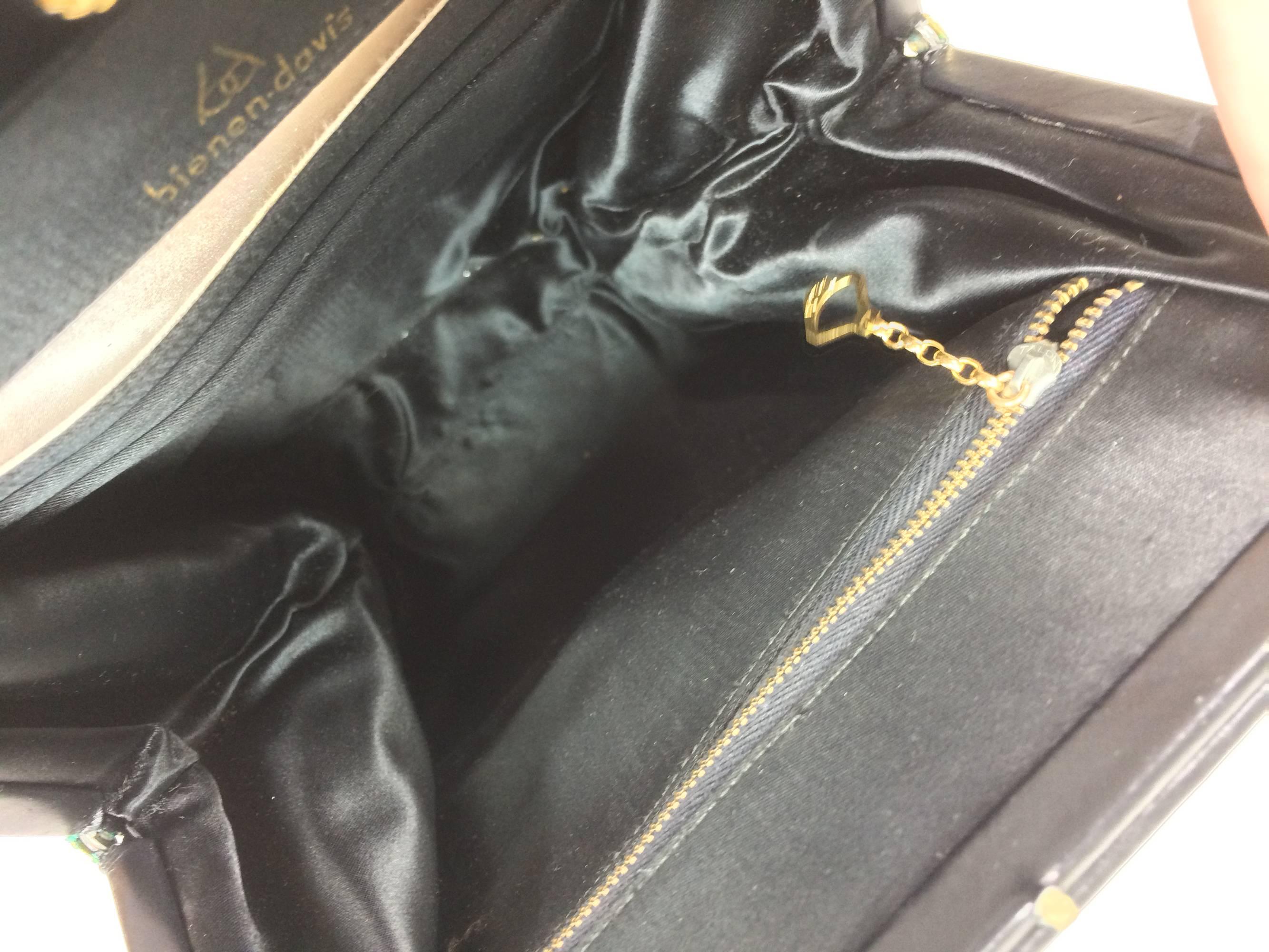 Bienen-Davis glazed black calf tall and narrow handbag 1950s 4