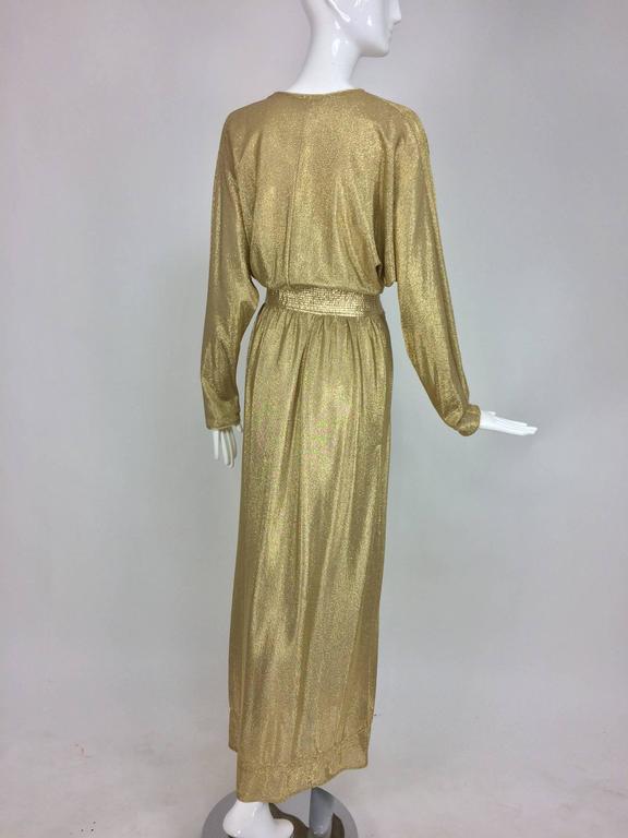 1970s Green Liquid Velvet Bill Tice Maxi