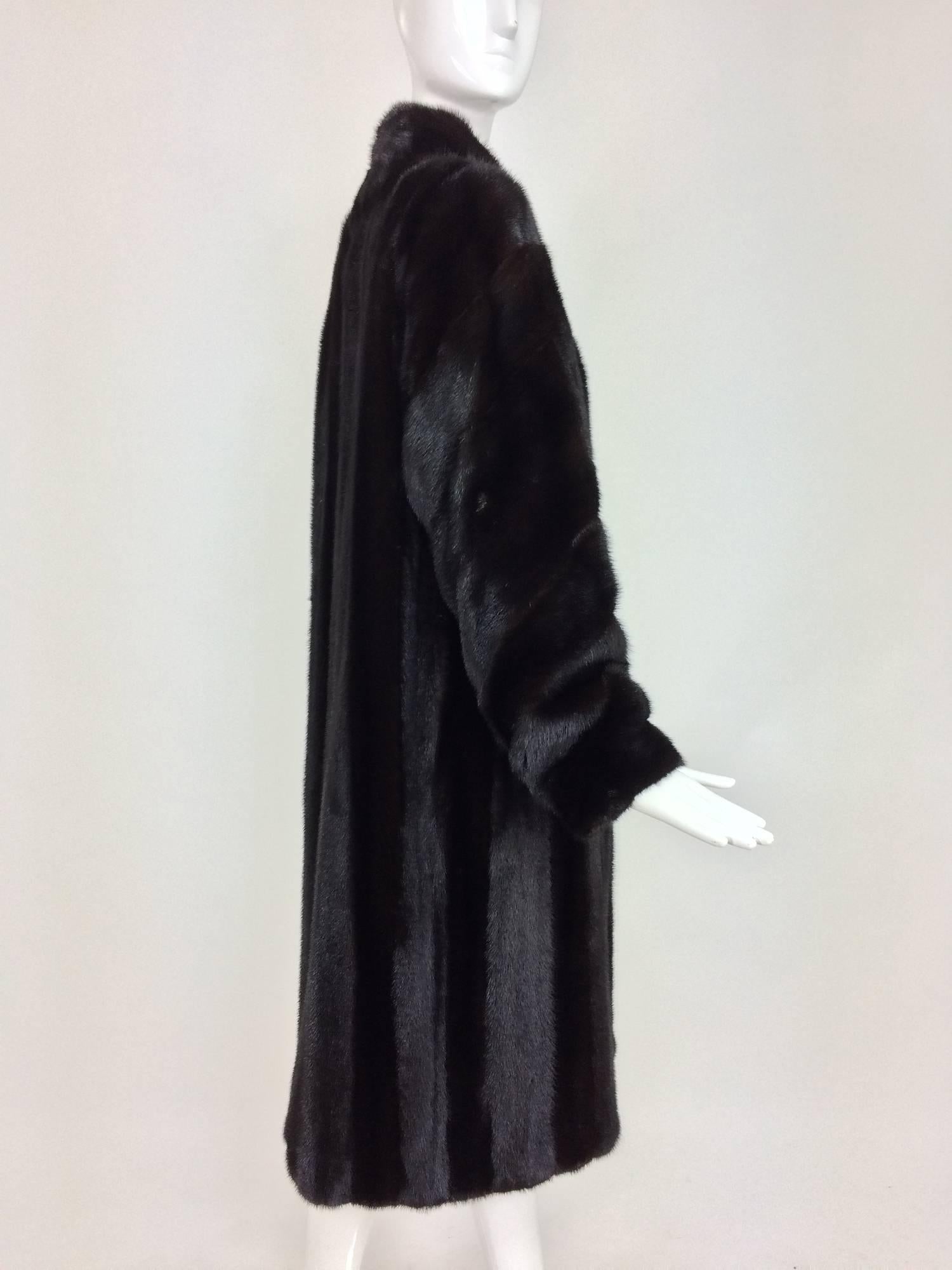 Women's Birger Christensen Denmark Dark mink fur coat full length female skins 