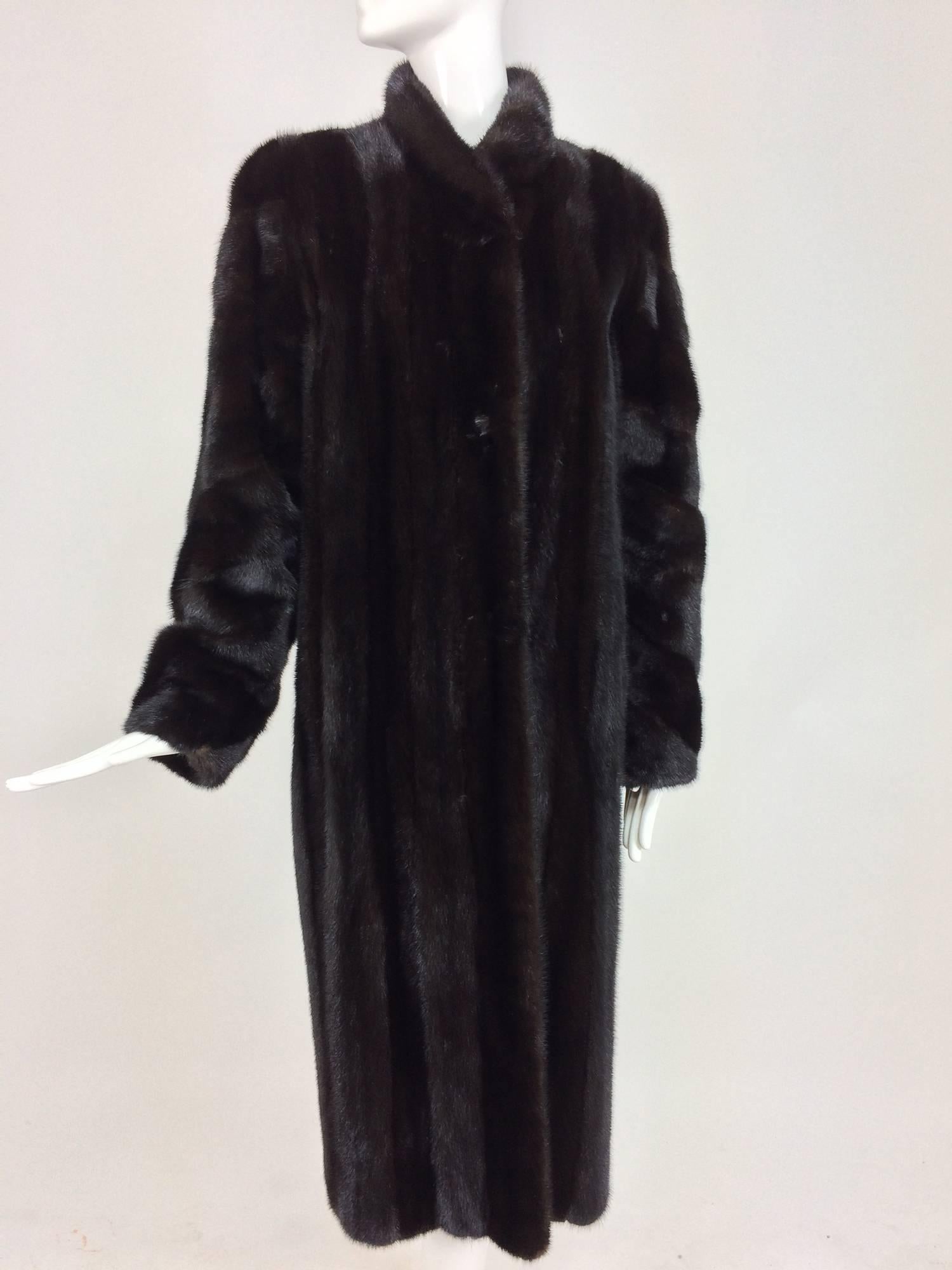Birger Christensen Denmark Dark mink fur coat full length female skins  1