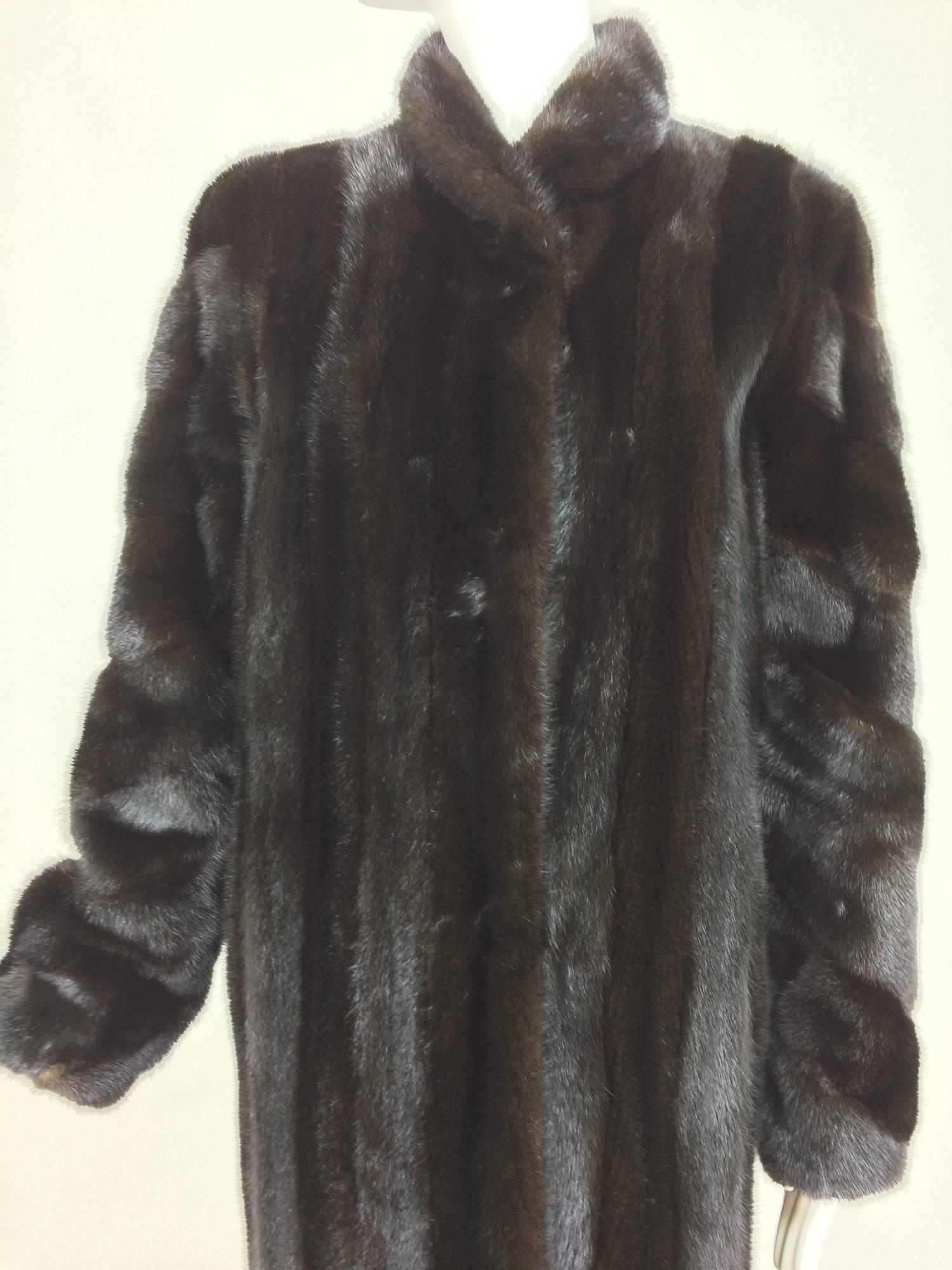 Birger Christensen Denmark Dark mink fur coat full length female skins  2
