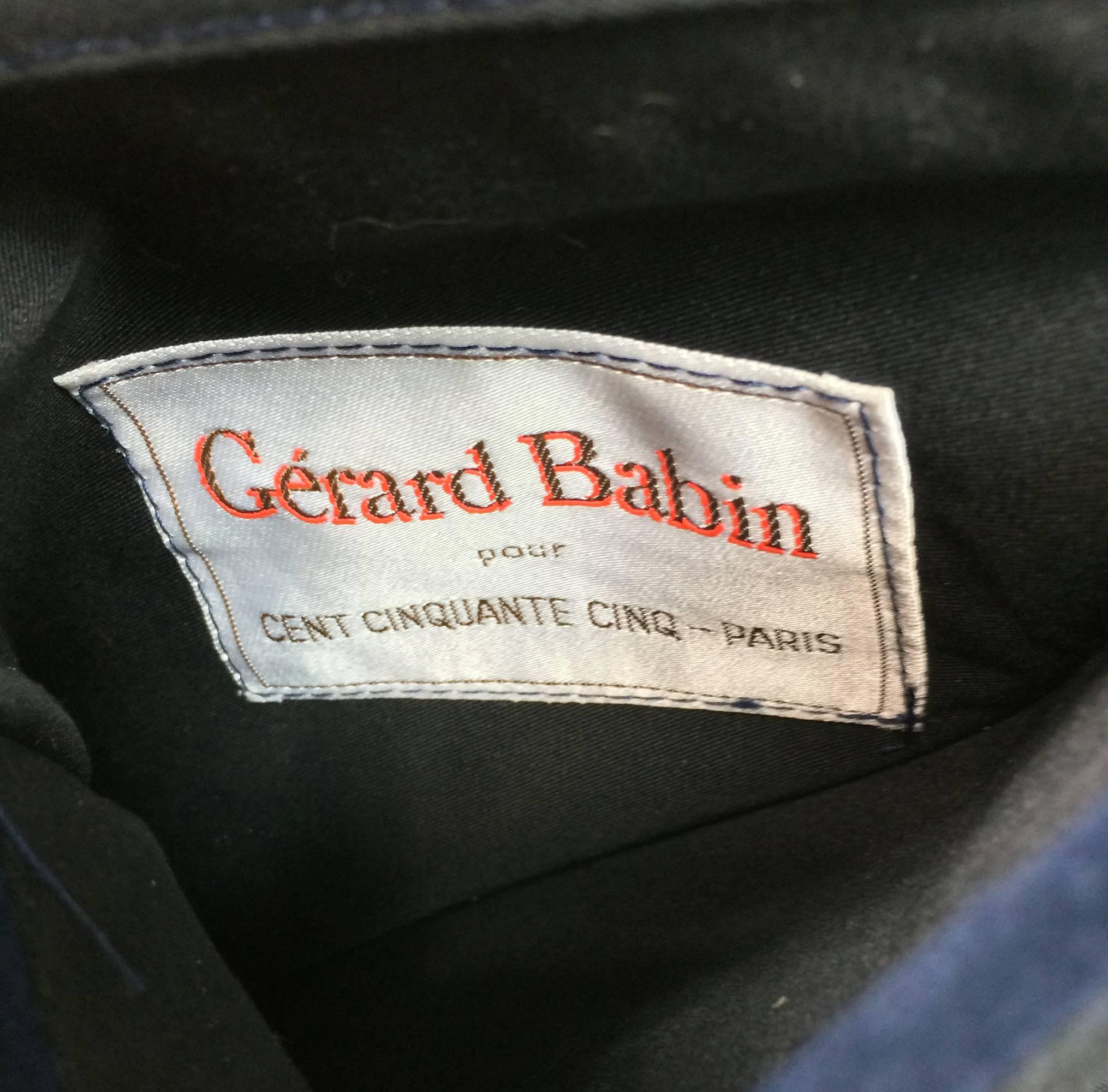 Gerard Babin Paris reversible tiger lapin fur & black poplin and suede coat 1980 6