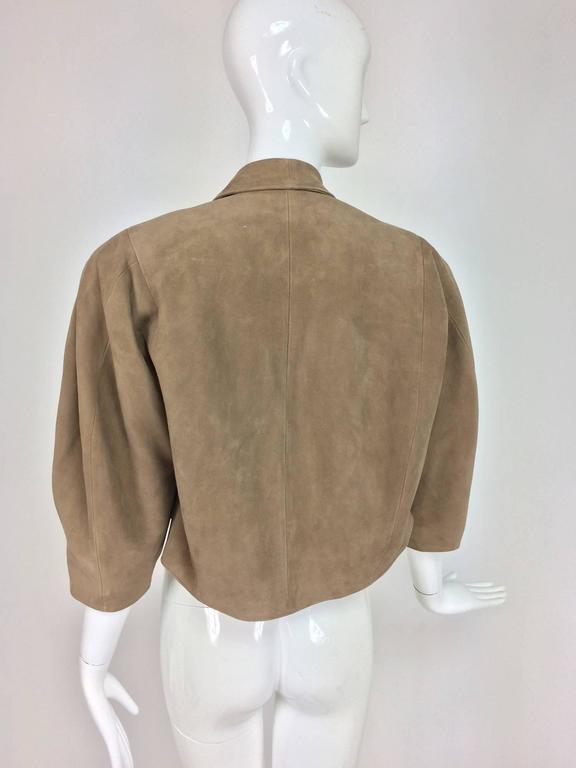 Jean-Claude Jitrois taupe suede cropped swing jacket 1980s For Sale at ...