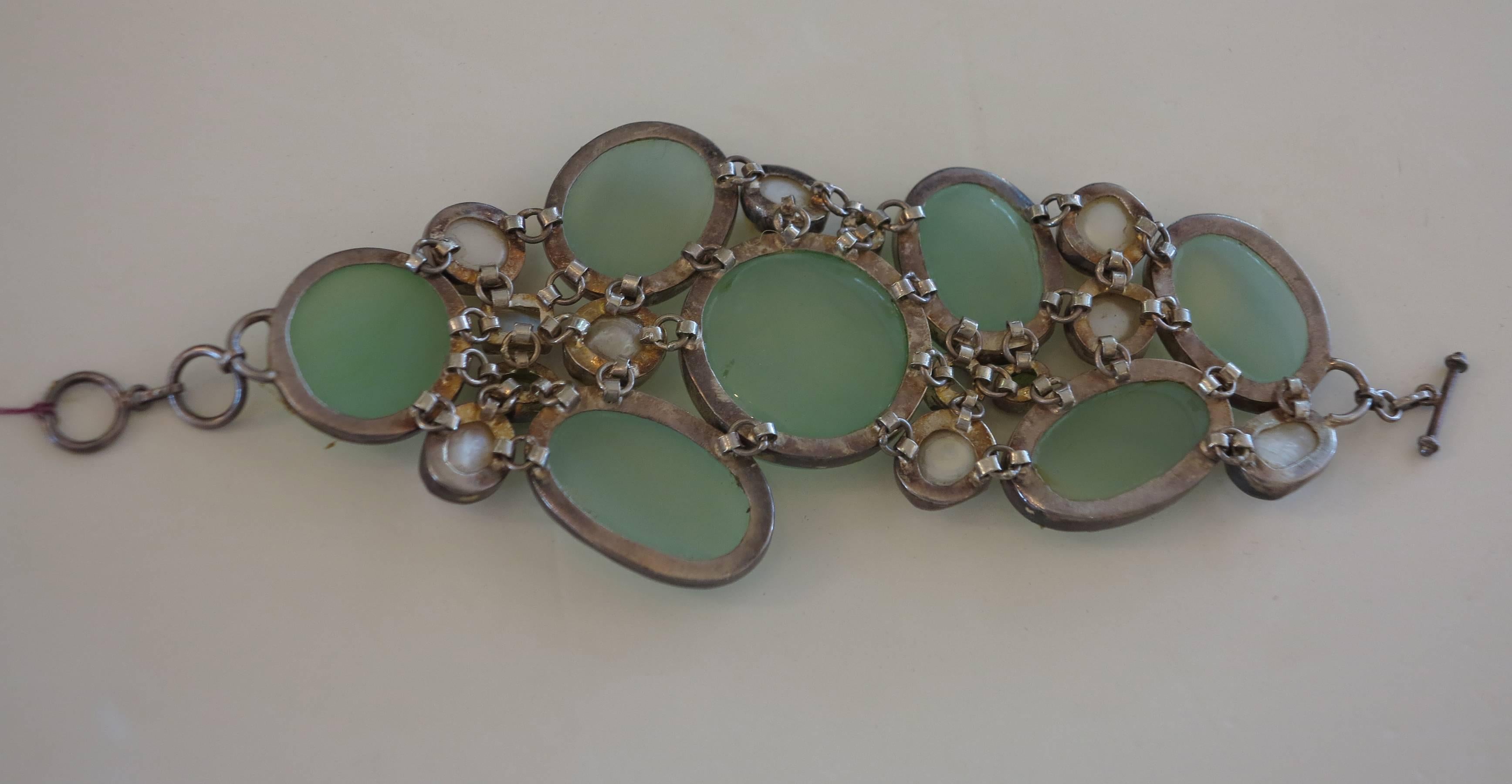 peridot and opal bracelet