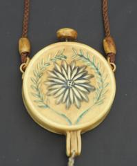 1920s floral celluloid tasseled dance purse nécessaire