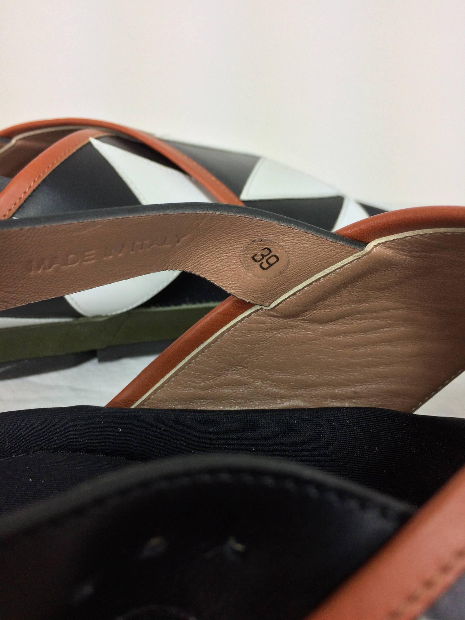 Marni geometric leather criss cross sandals 39M 1