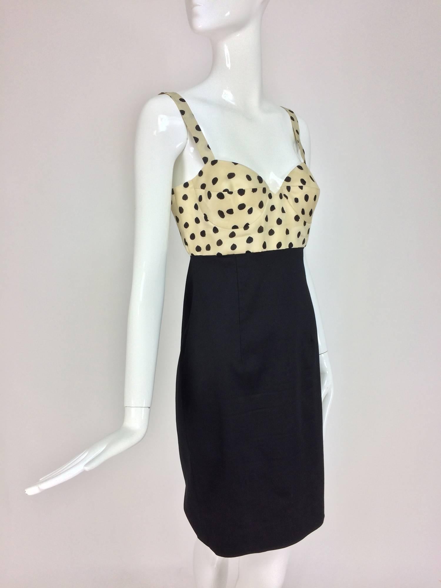 Louis Feraud 2 pc. silk organza coat and dot bustier dress 1980s In Excellent Condition In West Palm Beach, FL