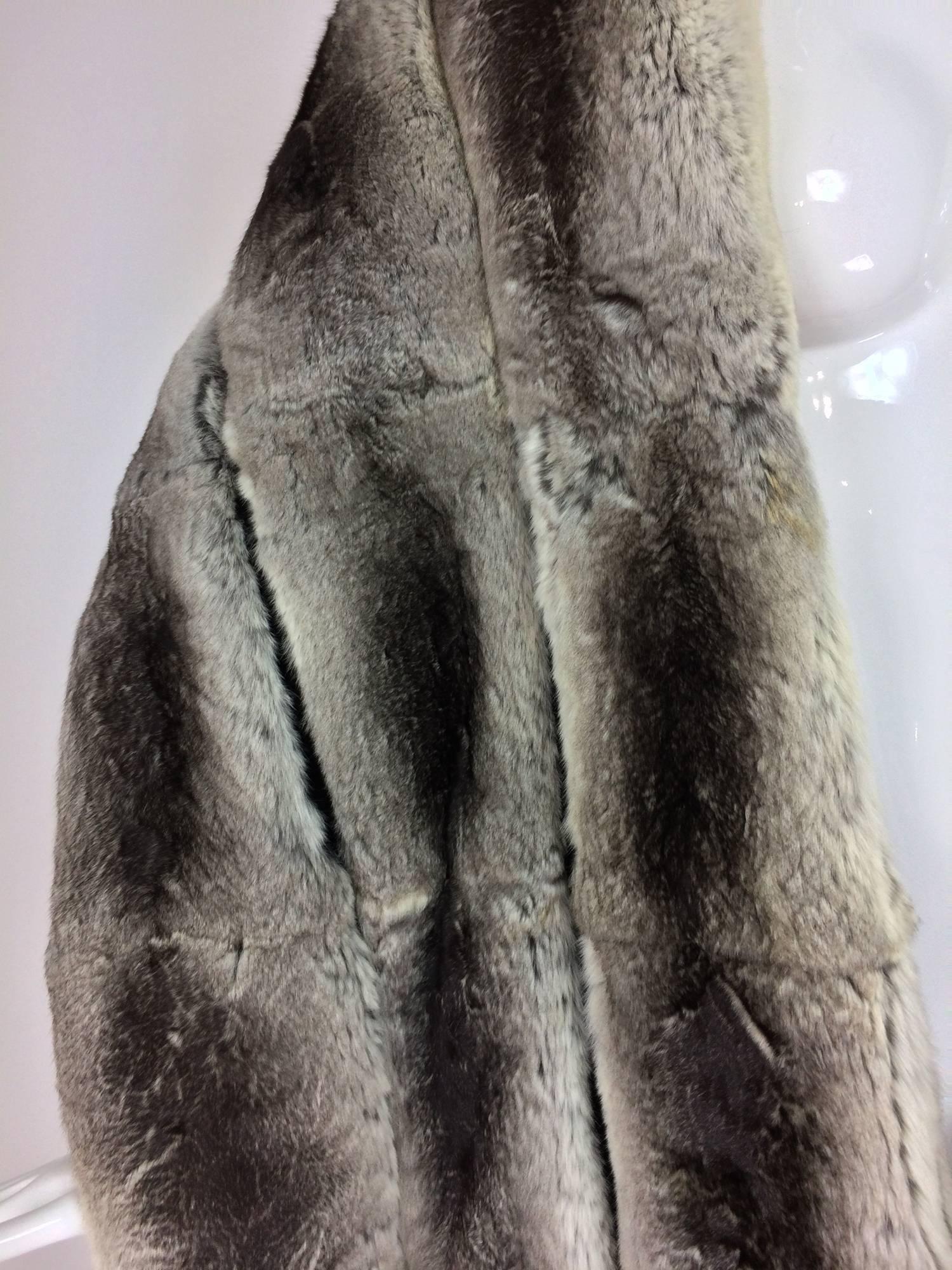 Empress chinchilla fur silk lined stole 1950s 2