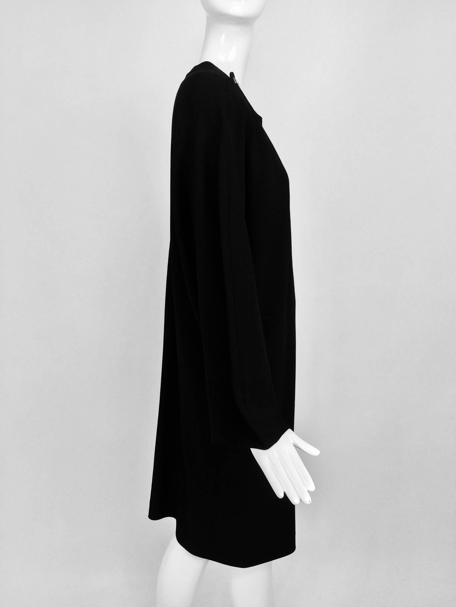Vintage Jean Muir black wool crepe dolman sleeve dress 1980s For Sale ...