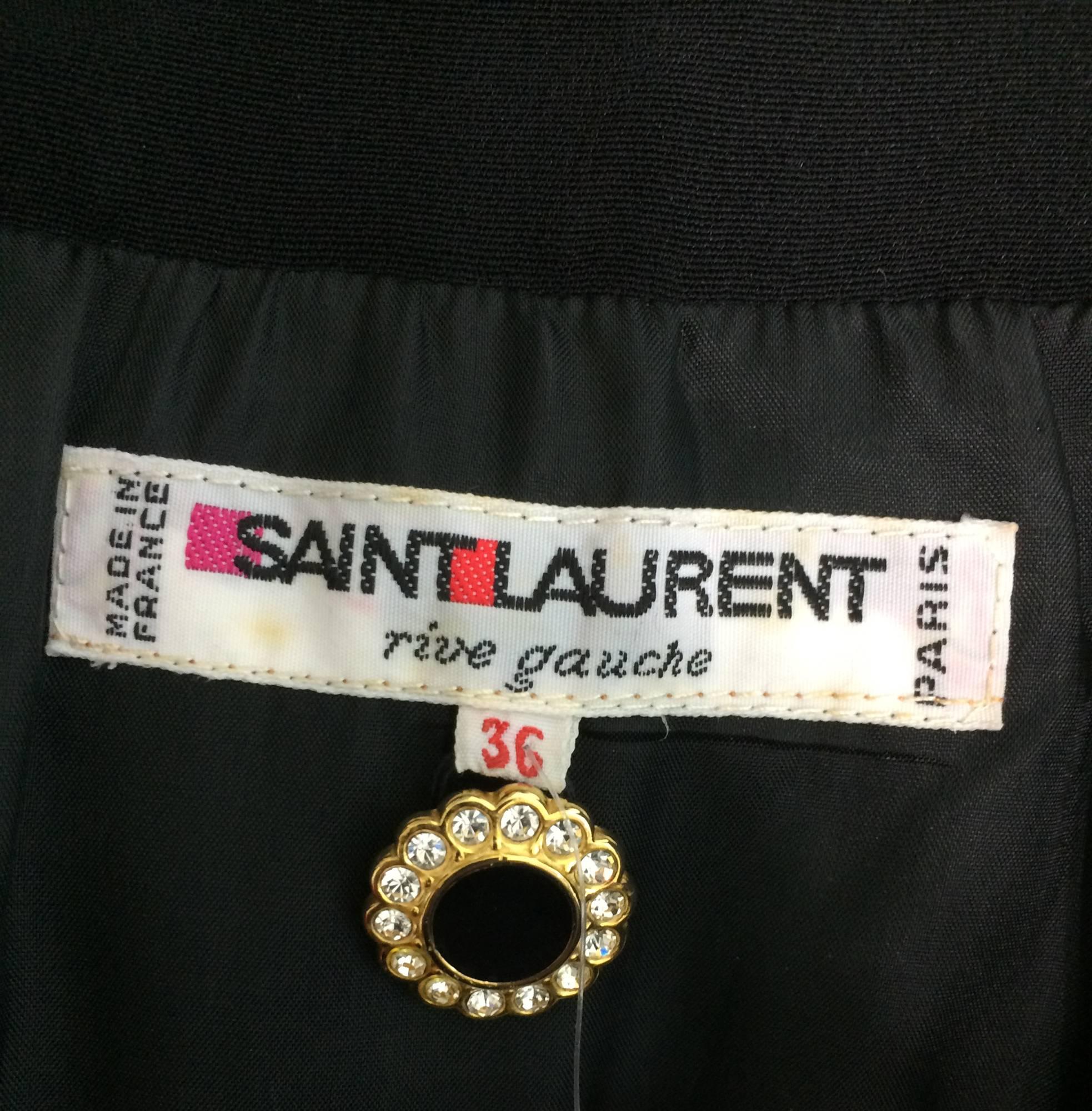 Vintage Yves St Laurent chic black crepe and satin cocktail dress 1990s unworn 5