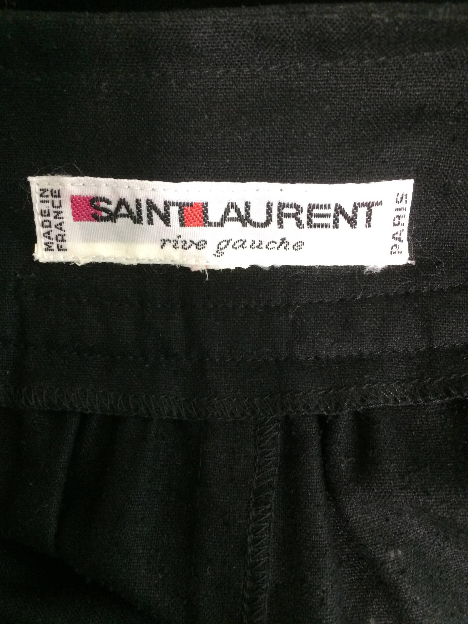 Vintage Yves Saint Laurent black raw silk sac dress 1980s For Sale at ...