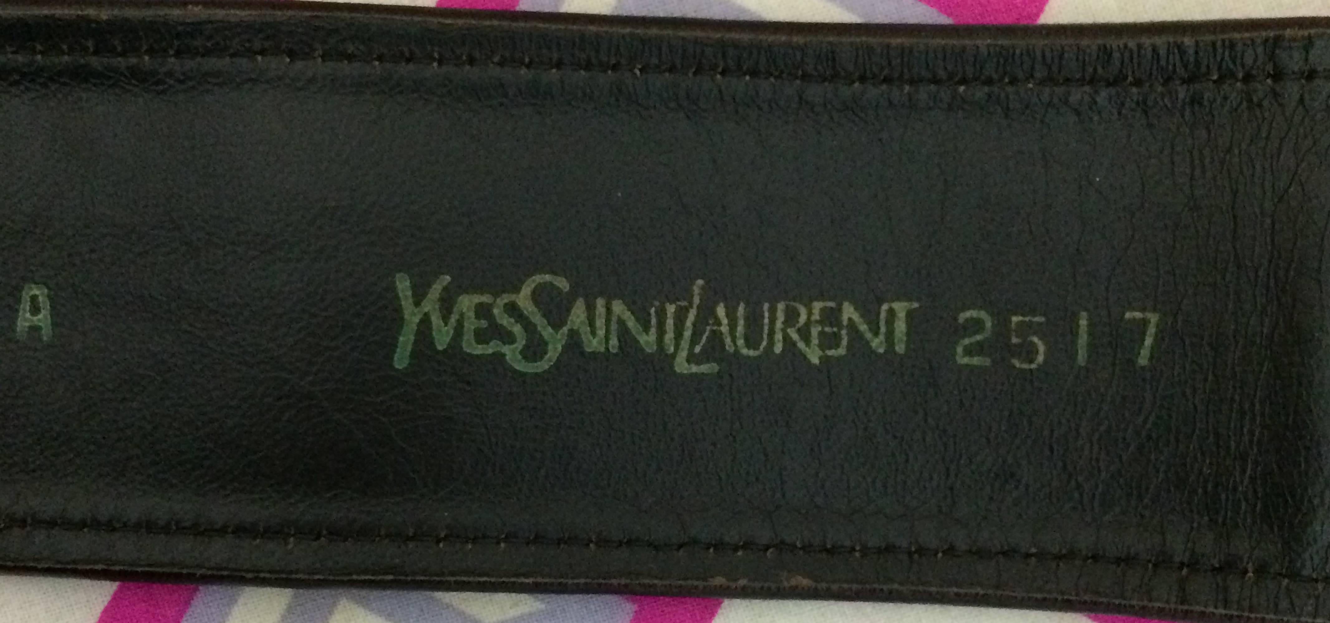 Vintage Yves Saint Laurent purple suede & leather cord tie belt 1960s 1
