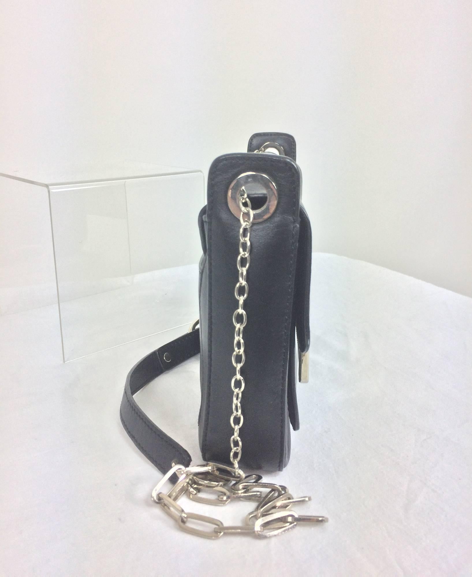 black bag with silver hardware