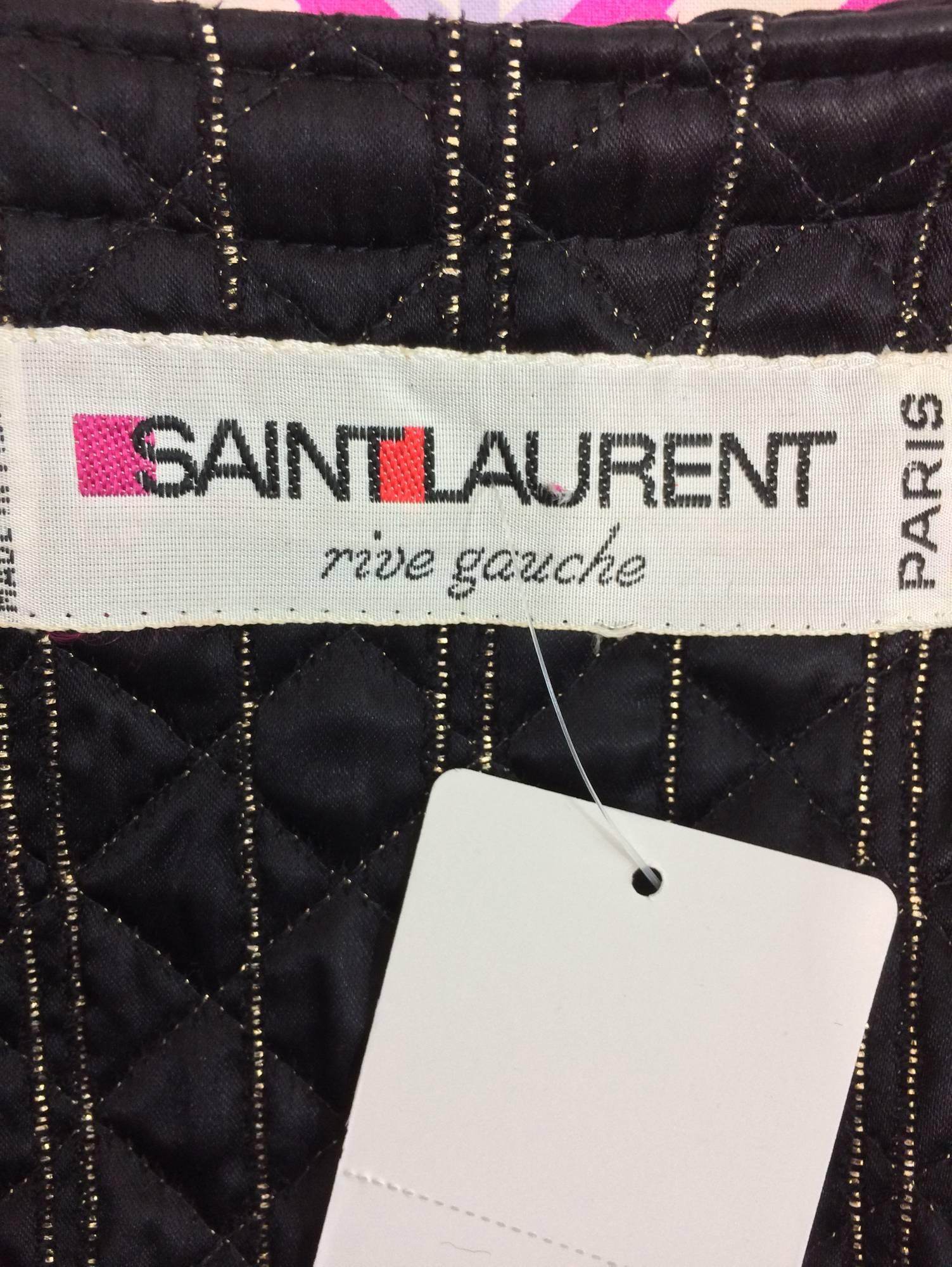Vintage Yves Saint Laurent black & gold metallic stripe jacket 1970s 2