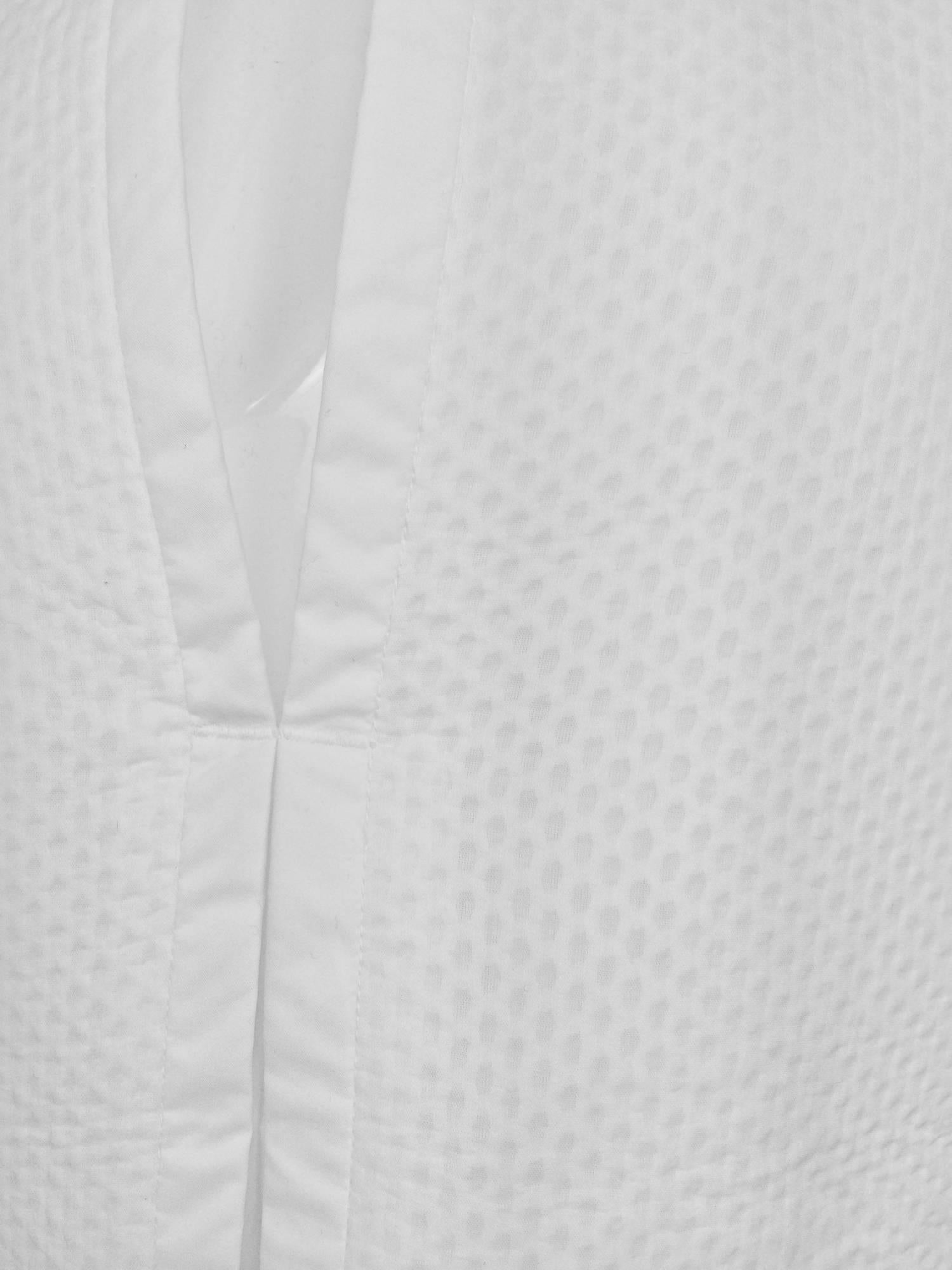 Women's Balenciaga sleeveless crisp white cotton pique belted tunic 38