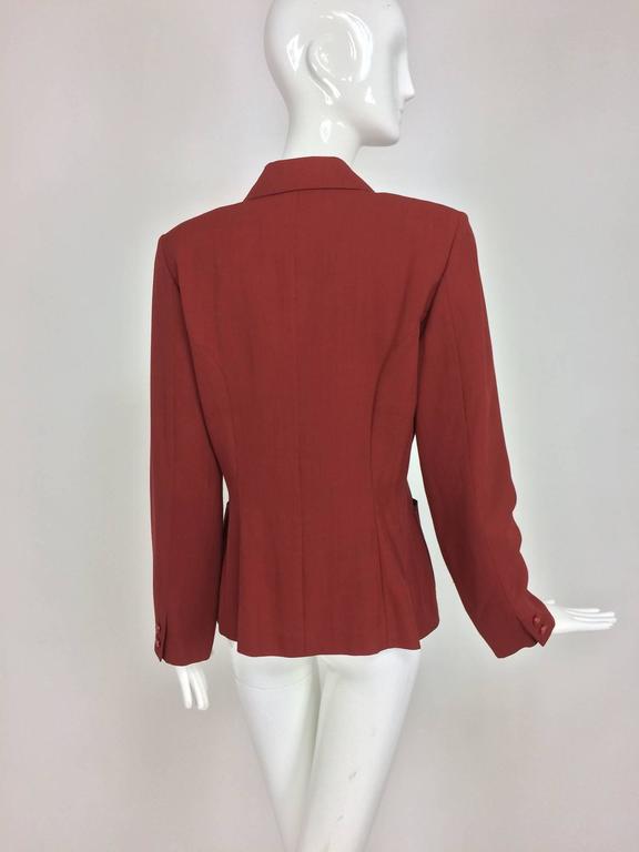 Matsuda brick red gabardine single breasted patch pocket blazer jacket ...
