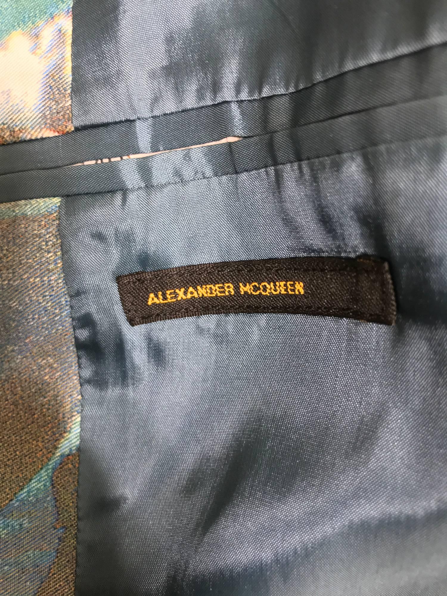 Alexander McQueen digital print underwater dolphin cropped jacket 5