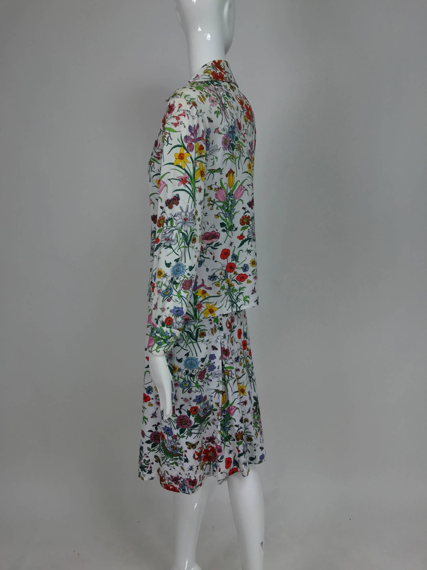 Women's Vintage Gucci top and skirt in the Flora print 1970s