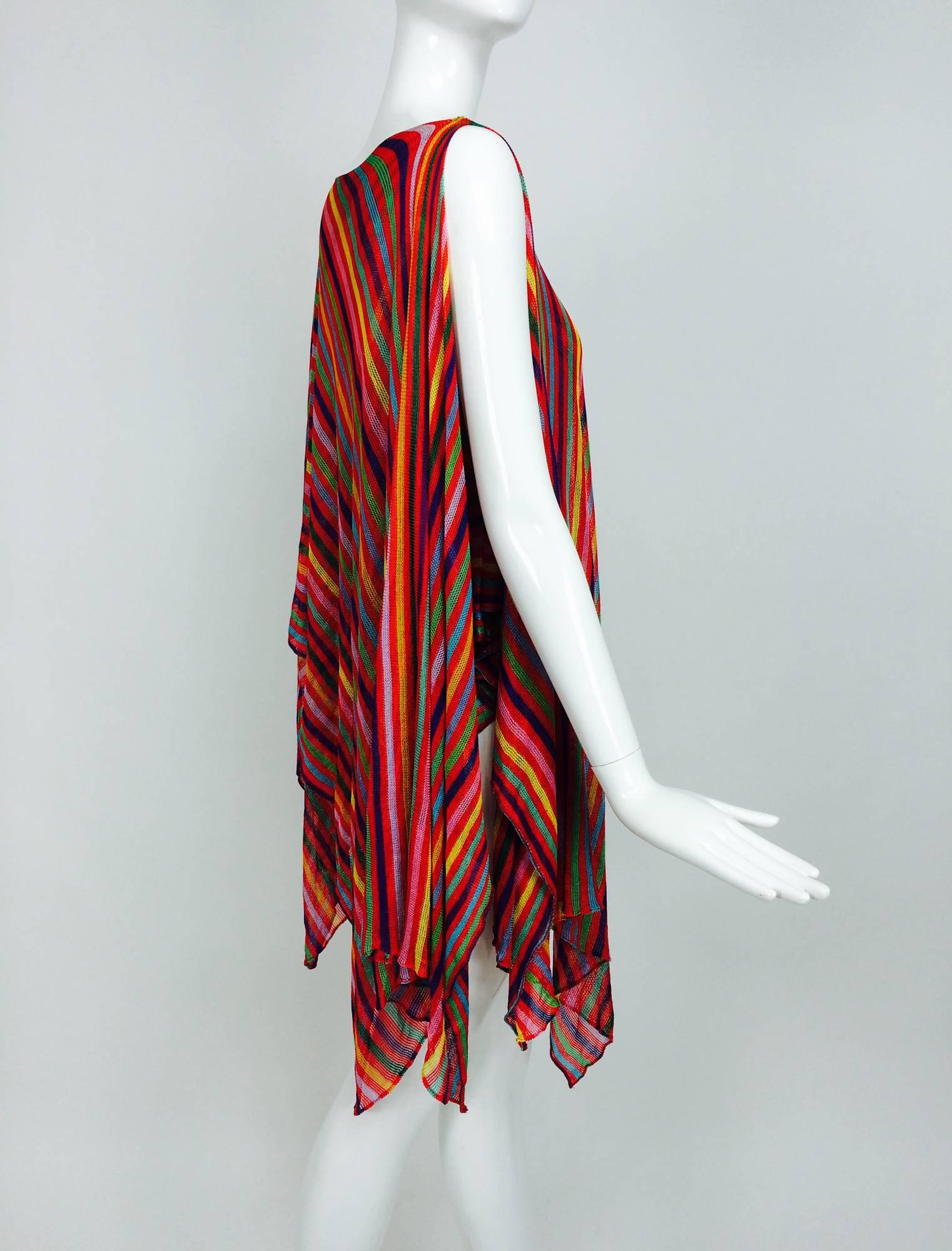 Women's Vintage Missoni draped asymmetrical coloured tunic 1970s