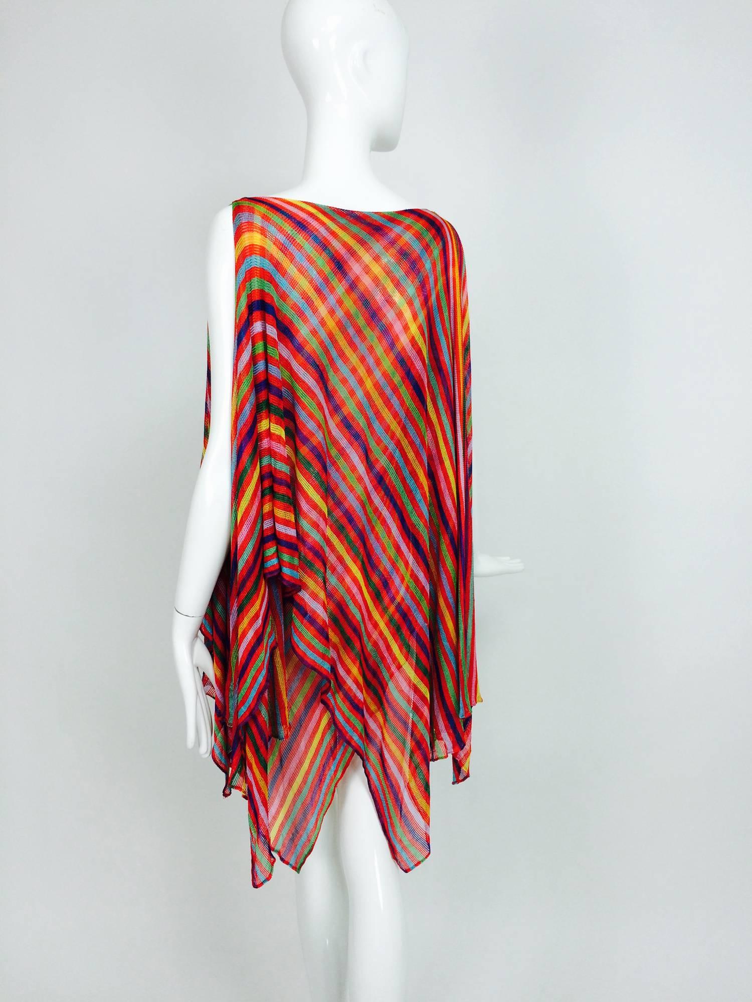 Vintage Missoni draped asymmetrical coloured tunic 1970s 2