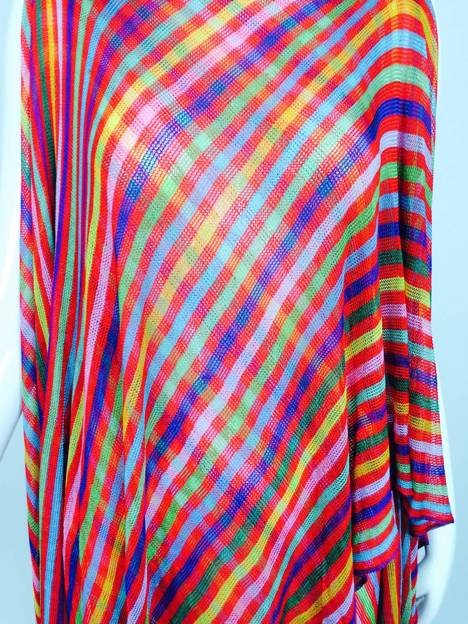 Vintage Missoni draped asymmetrical coloured tunic 1970s 5