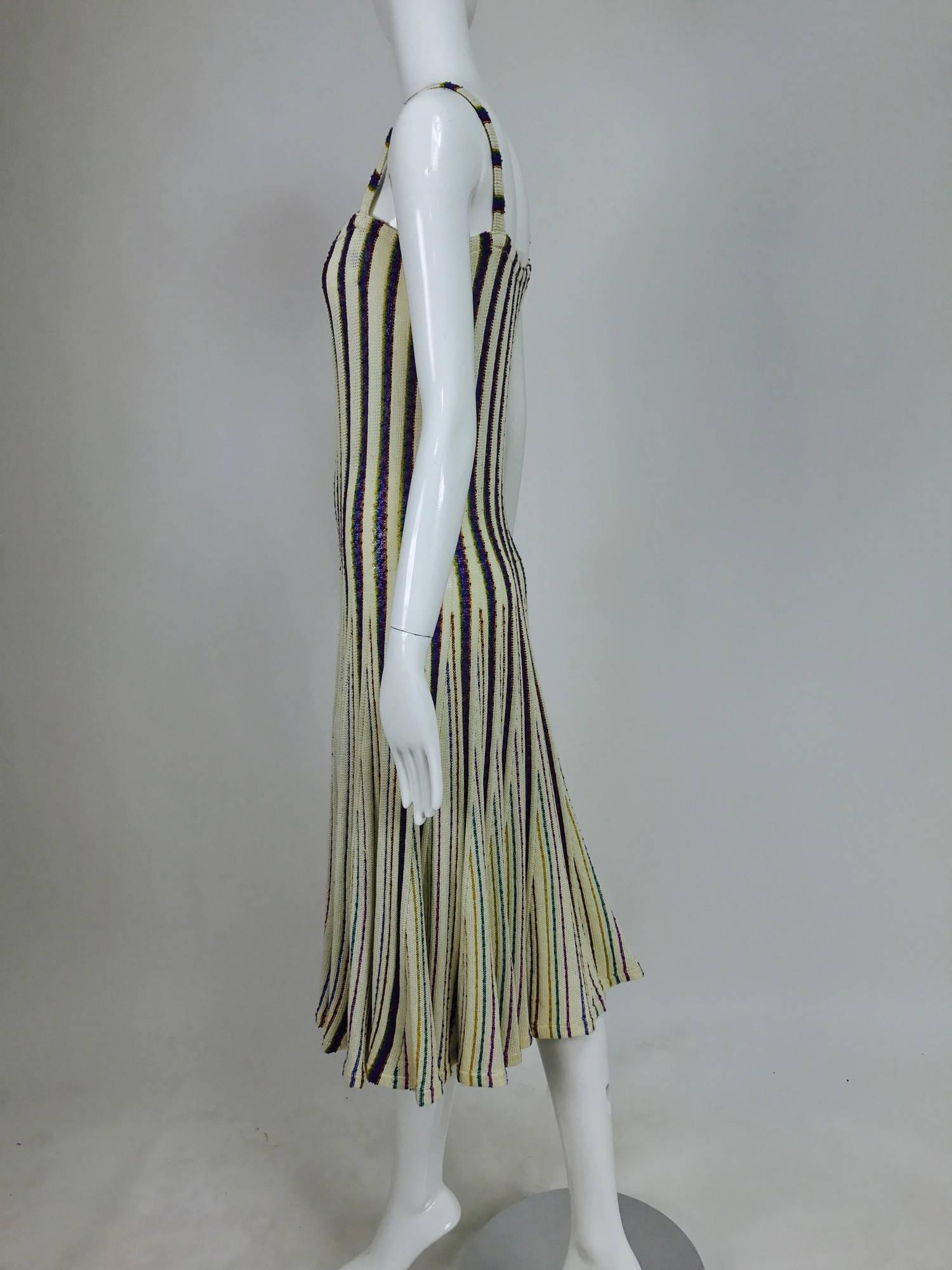 Vintage Missoni for Bloomingdales stripe gored hem knit tank dress 1970s In Excellent Condition In West Palm Beach, FL