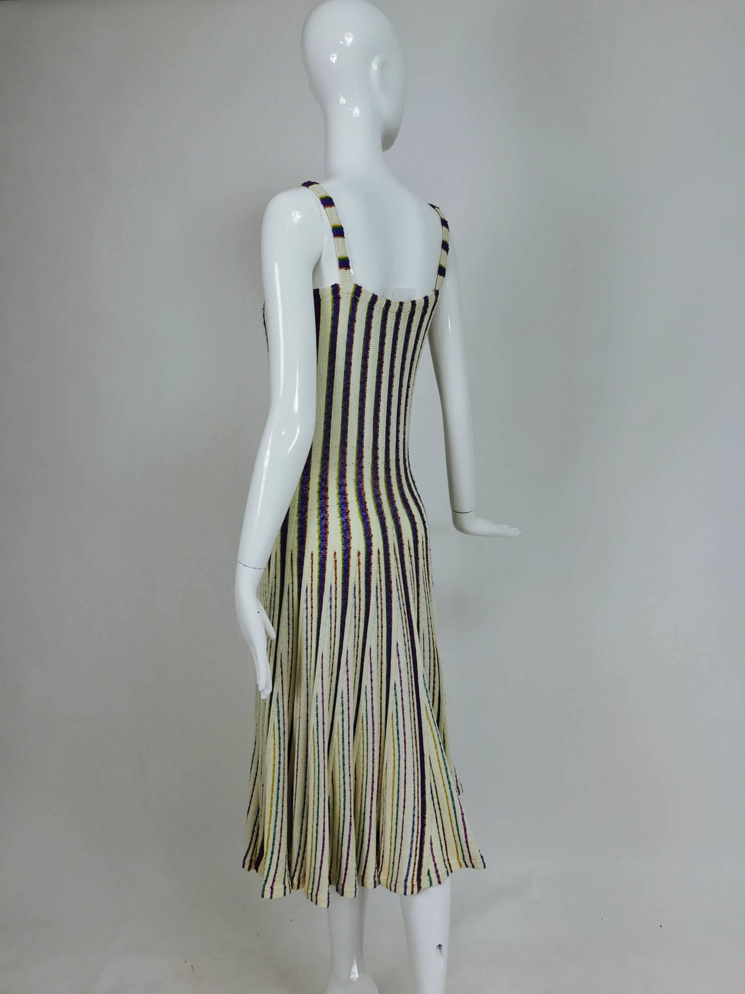 Women's Vintage Missoni for Bloomingdales stripe gored hem knit tank dress 1970s